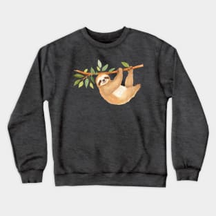 Kawaii Sloth Watercolor Crewneck Sweatshirt